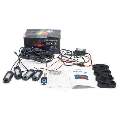 1ft Lighted Spiral RGB Fat LED Whip Light w/4 Pods RGB Rock Lights for ATV UTV - Picture 14 of 19