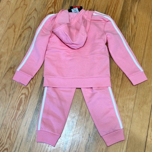 NWT Adidas Sweats Suit 2 Piece Jogger Set Pink Size 6 - Picture 3 of 3