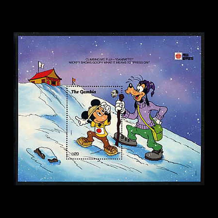 3819 外国切手 ガンビア 1996年 クジラ イルカ 4種+小型シート Gambia, Sc #1101, MNH, 1991, S/S, Disney, Mickey, Goofy