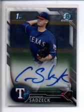 CONNOR SADZECK 2016 BOWMAN CHROME ON CARD ROOKIE AUTOGRAPH AUTO RC AH7926