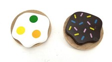Melissa Doug Slice and Bake Cookie Replacement 2x Wooden Cookies w/ Frosting