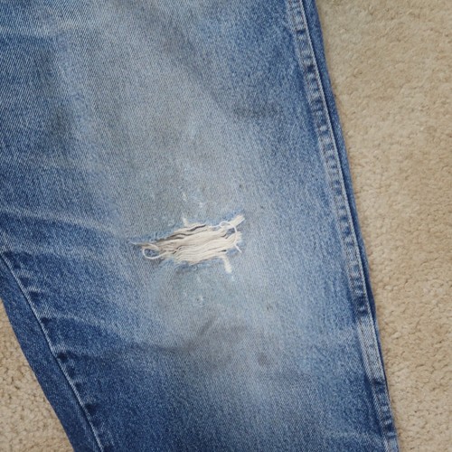 Vintage Rustler regular Fit Jeans Men's 36x32 Distressed Blue Denim faded - Picture 2 of 14