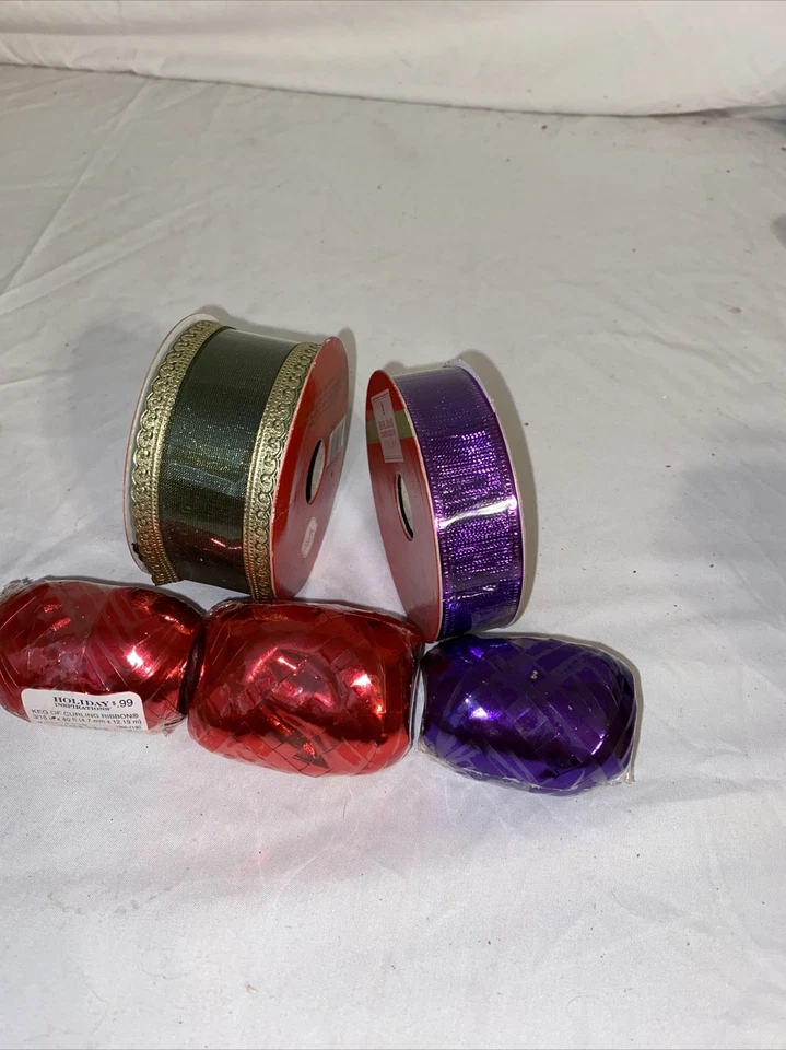 Holiday Inspirations Ribbon Roll Lot Of 5 - Image 2 of 4