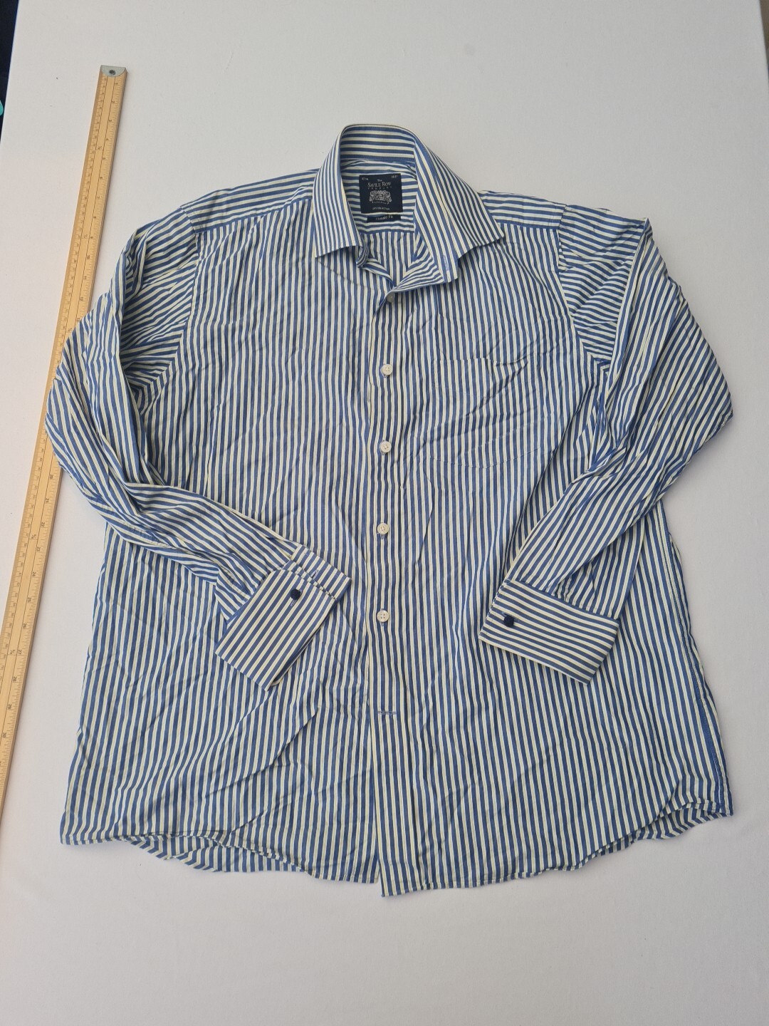 FILA Camicia uomo manica lunga a righe The Saville Row Company taglia 16 5 pollici righe blu