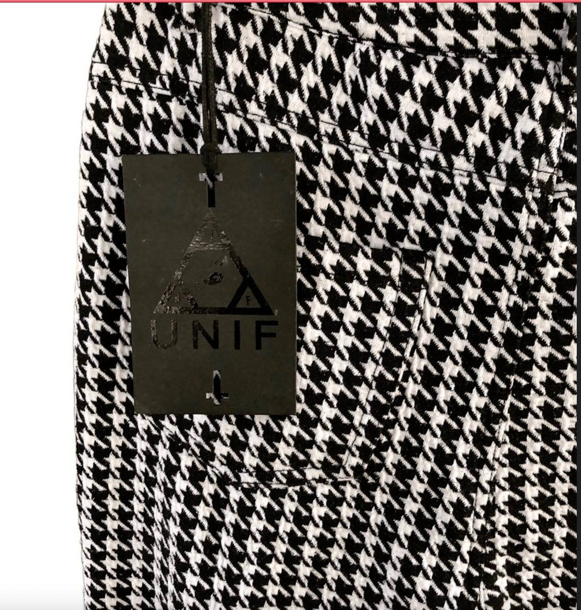UNIF X AXL ~ New! NWT 27 ~ Houndstooth Chunky Zipper Skinny Goth