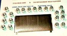 LIONEL MILK PLATFORM 3462P & 21EA MILK CANS MAGNETIC POLARIZED USA MADE