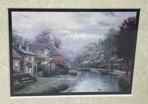 Thomas Kinkade Portfolio Editions Lámpara Carril Enmarcada Vidrio Enmarañado 21x10 Certificado de Autenticidad - Imagen 5 de 9