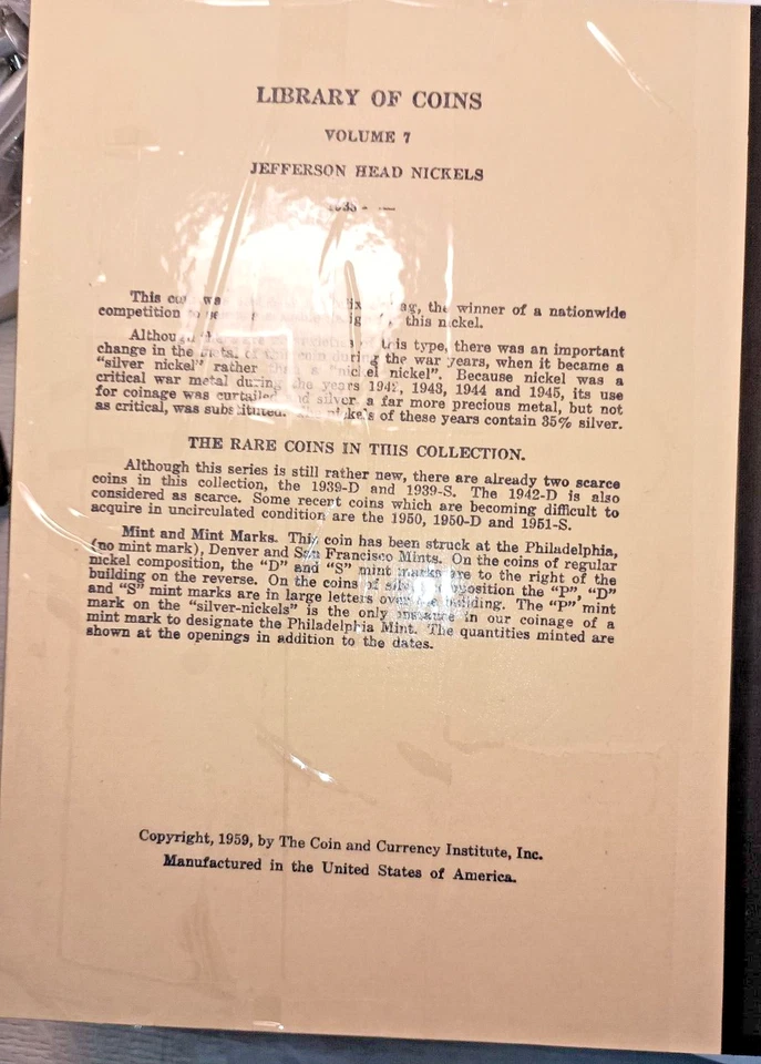 Library of Coins Jefferson Nickels 1938-65 Vol. 7  set @ 135 coins-6 PCGS GRADED - Image 2 of 4