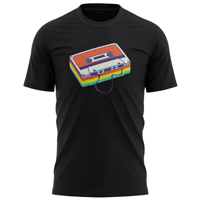 Herren Retro Tape T-Shirt Rock Musik Geburtstag Vintage Kassette Geschenke für Ihn Tee