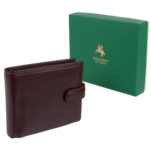 Cartera italiana de cuero con pestañas para hombre de Visconti; colección Monza regalo en caja - Imagen 5 de 15