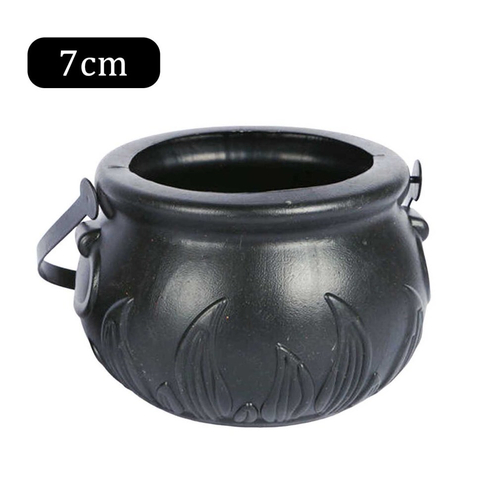 Halloween Candy Pots Black Plastic Witch Cauldron Pot Bucket Candy Bowl