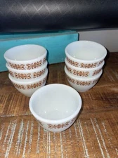 7 CORNING MADE IN USA MILK GLASS STYLE CUSTARD BOWLS/SINGLE SERVE SOUFFLE +