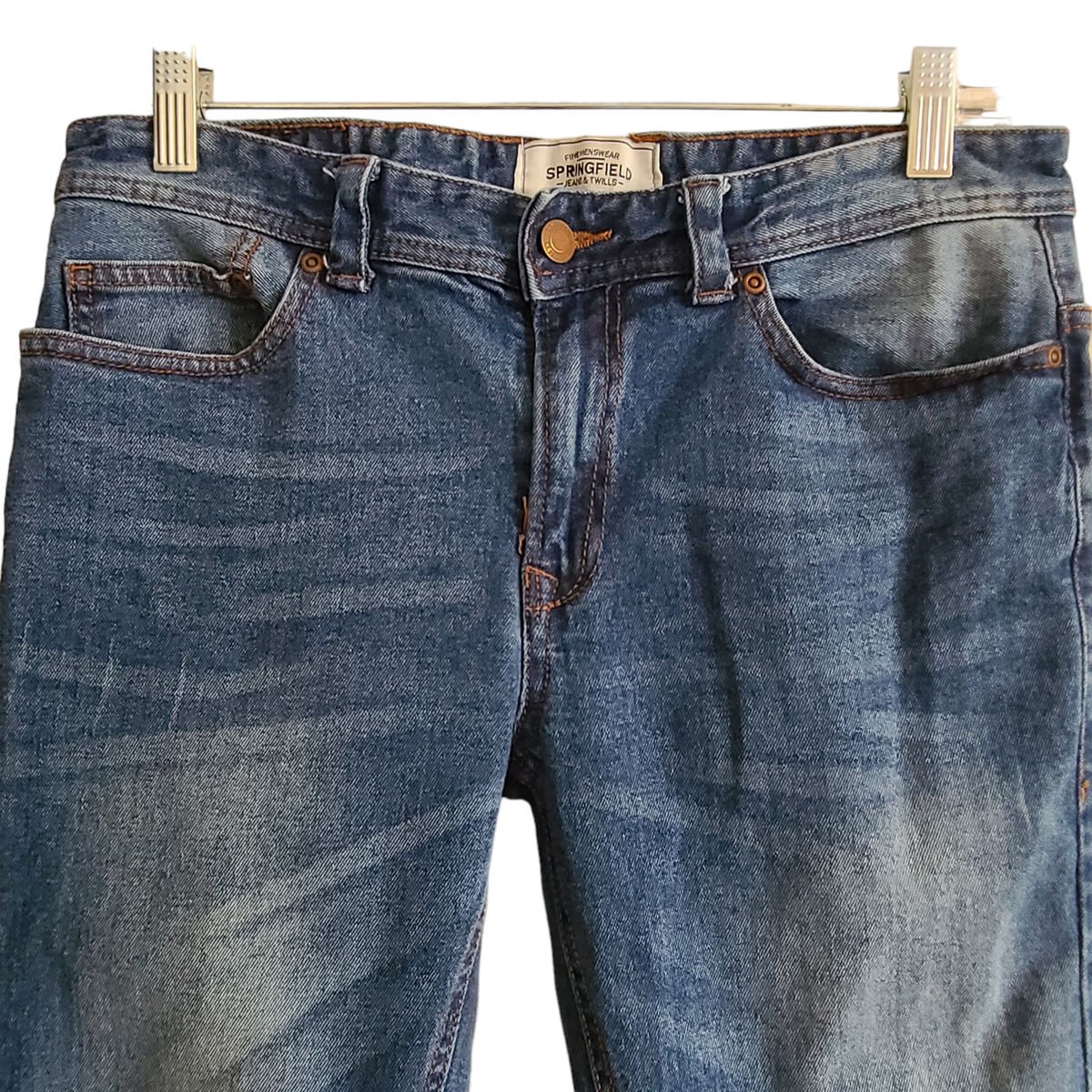 SPRINGFIELD JEANS & TWILLS Men's Slim Fit Distressed Stretch SPRINGFIELD JEANS & TWILLS Men's Slim Fit Distressed Stretch