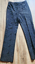 Vintage Cache   Black Pants Embroidered all over w/ Silk shiny thread sz 6
