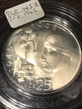 Elfe Tschechoslowakei 25 Korun 1965 WWII Taube PP in Originalkapsel