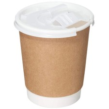 [1000 COUNT] 8 oz Disposable Insulated Paper Coffee Cups with Lids