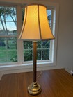 Tall Table Top Lamp, Telescopes from 34" high to 38" High Heavy Brass Base — photo 4