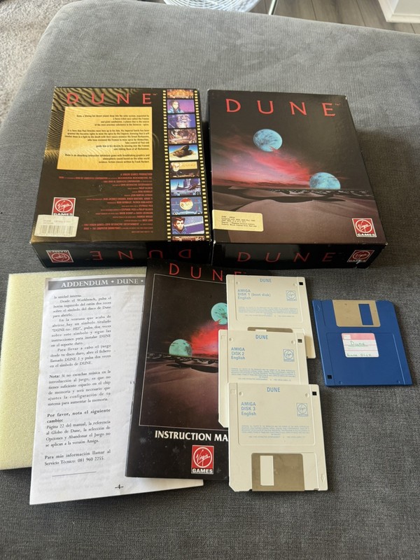 COMMODORE AMIGA DUNE BIG BOX 3.5 VINTAGE COMPUTER GAME FRANK HERBERT 1992 VIRGIN