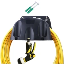 Wall Mount Garden Hose Reel Holder Outdoor Yard Storage Organizer with Hook for