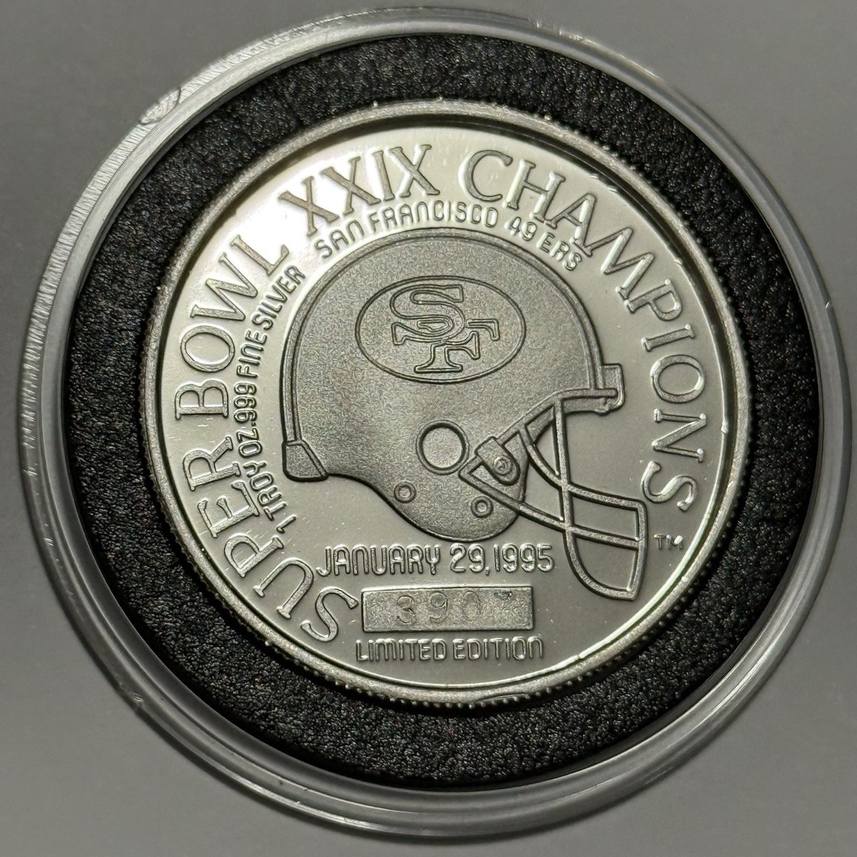 Super Bowl Champs XXIX San Fransisco 49ers Coin 1 Troy Oz .999