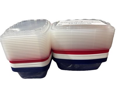 CUBE 30-Pc Reusable Multi Color 38oz Leftover Food Containers, Americana