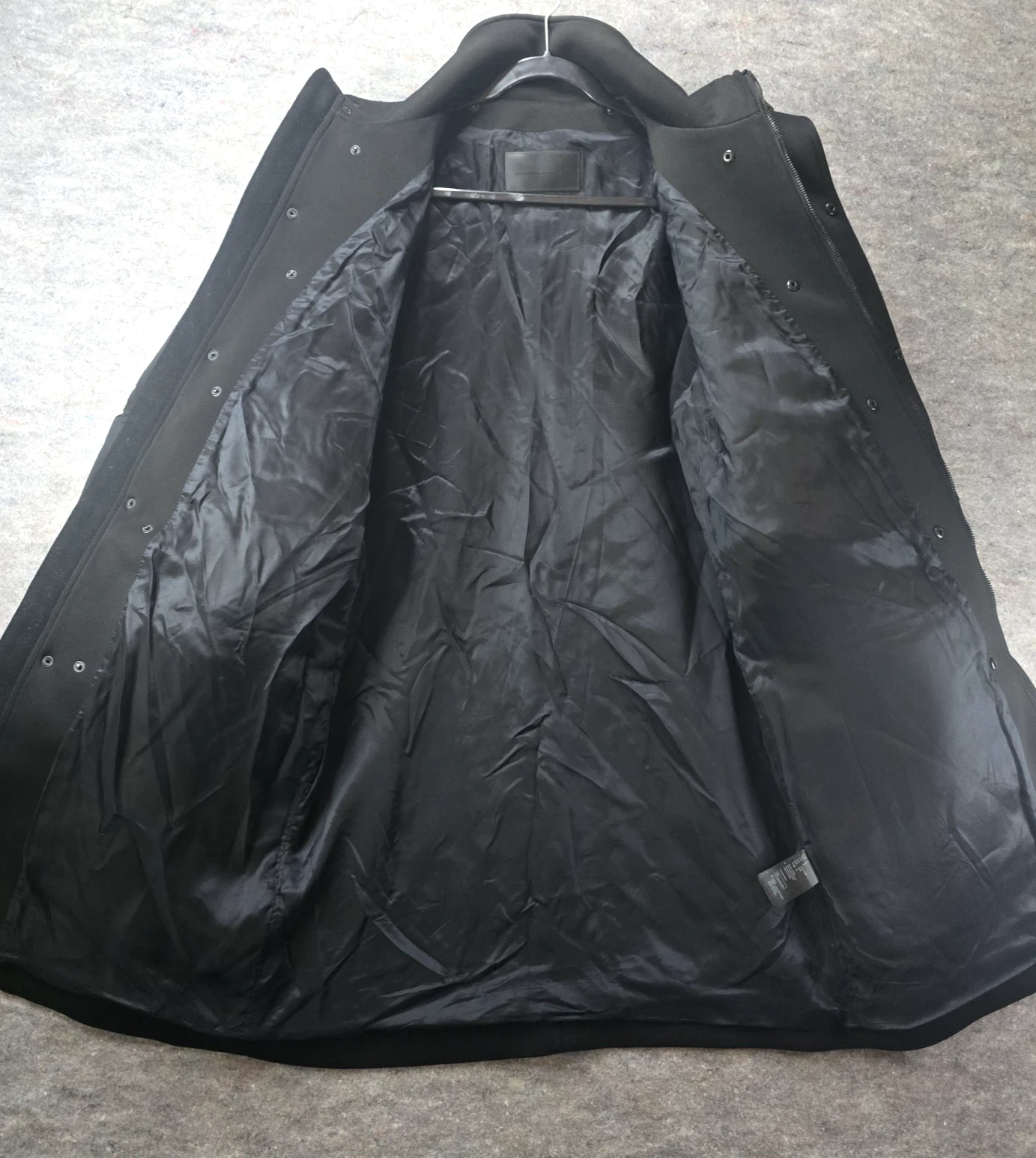 Alexander Wang x H&M Black Neoprene Parka Coat Mens Size S *no hood* image 11