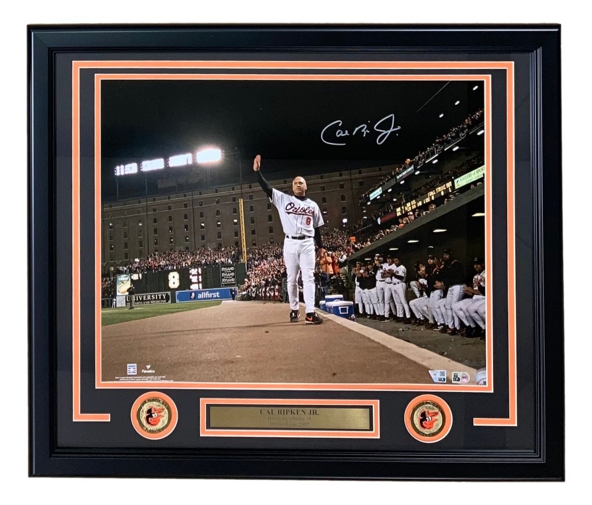 Cal Ripken Jr Autographed Signed Baltimore Orioles Framed 16x20 Final Game Photo Fanatics 