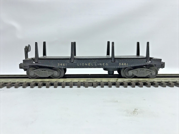Coche de troncos de volteo lateral negro Lionel Lines de posguerra 3461 probado funciona