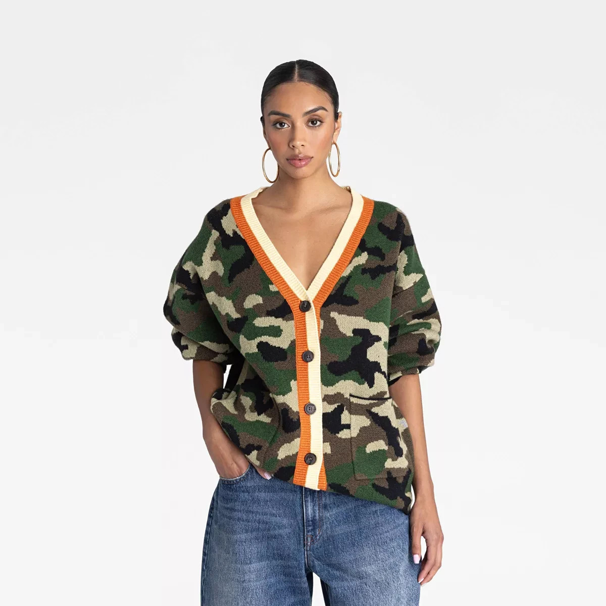 NWT KBB by KAHLANA Women's 'The Slouchy Cardigan' - Olive Camo | eBay