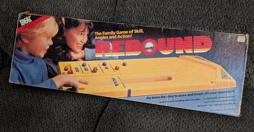 Vintage Ideal Rebound 1986 Slider Board Game w/ All 8 Roller Pucks IN BOX