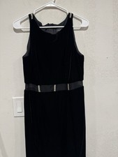 Night Way Little Black Dress Vintage Crystal accent made in USA size 14