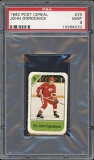 1982 Post Cereal John Ogrodnick #25 PSA 9 Mint Detroit Red Wings 