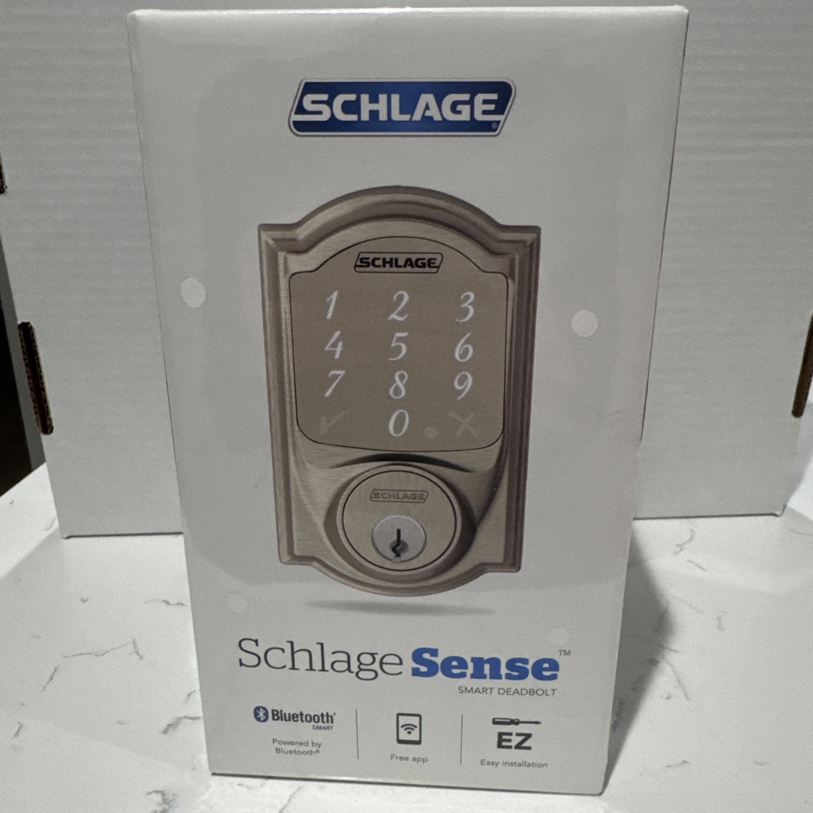 Schlage Sense Camelot Smart Deadbolt in Satin Nickel