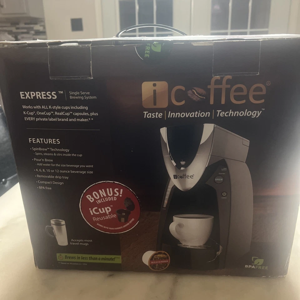 iCoffee RSS100-EXP SpinBrew Silver and Black Single Serve Coffee Brewer New Open - Image 3 of 4
