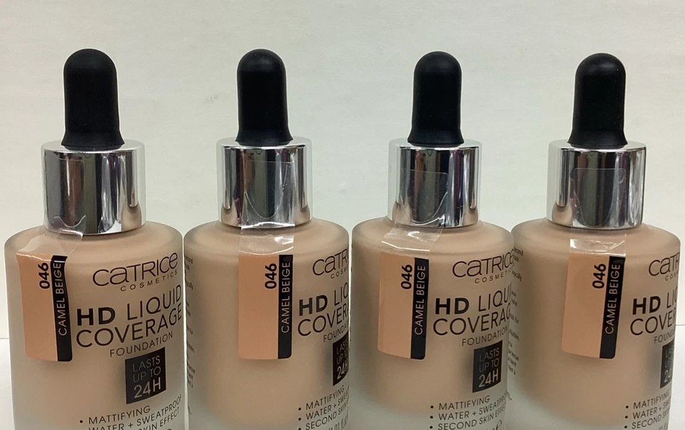 Catrice LOTE DE 4 HD base de cobertura líquida 046 CAMEL BEGE 1,01 oz ASPICT, NOVO - Imagem 4 de 4