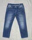 Miss Me Jeans Womens 30 Blue Mid Rise Easy Crop Embellished 26 Inseam JE7864EC3