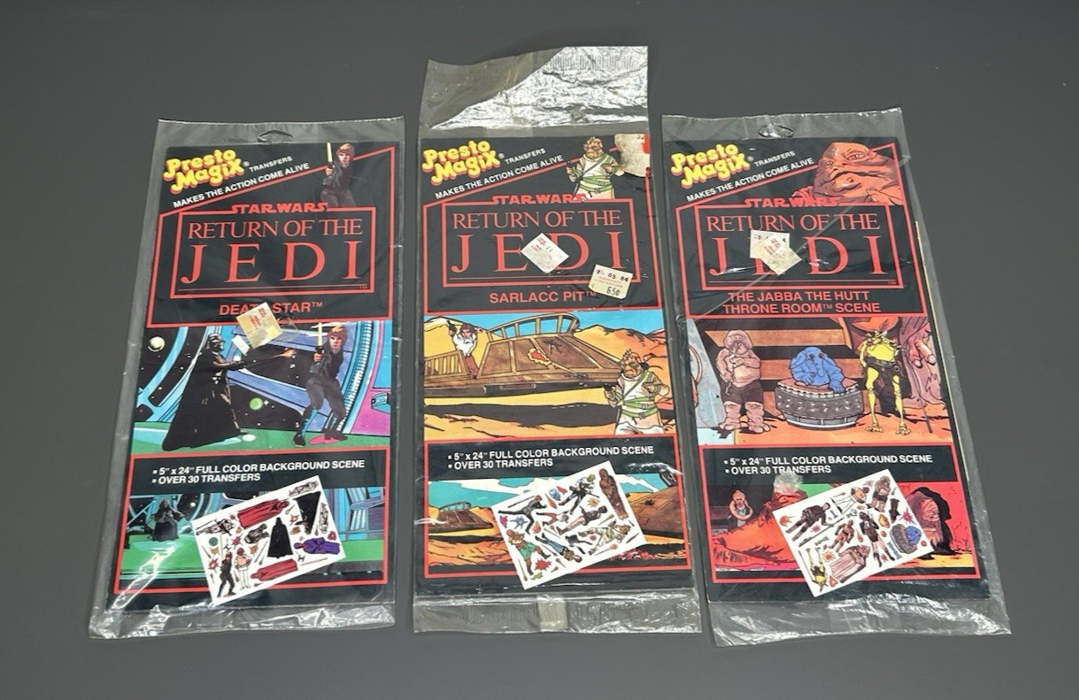 Vintage 1983 Star Wars ROTJ Presto Magix Transfer SARLACC, JABBA, DEATH STAR LOT