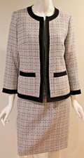 Evan Picone Black Label Women's Blazer Suit Jacket Skirt Tweed Banded - Size 6/8
