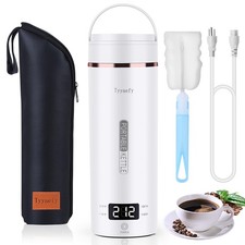 Tyyaefy Portable Electric Kettle Plug-in Travel Bag, 450mL 304 Stainless Steel