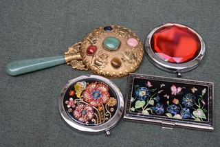 Bundle of Compact Mirrors Hand Mirror and Cigarette Case