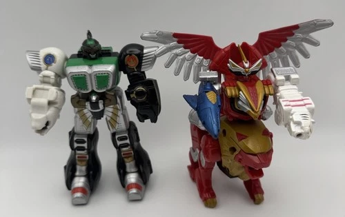 Vtg Power Rangers Lot- Wild Force 2001 Bandai Transformer  + Mega Zoid Red Lion