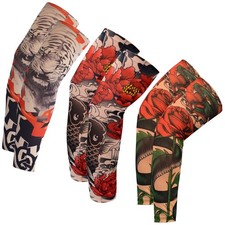 3 Pairs Cooling Arm Sleeves UV Protection Sunscreen for Men Women, Tattoo Cover
