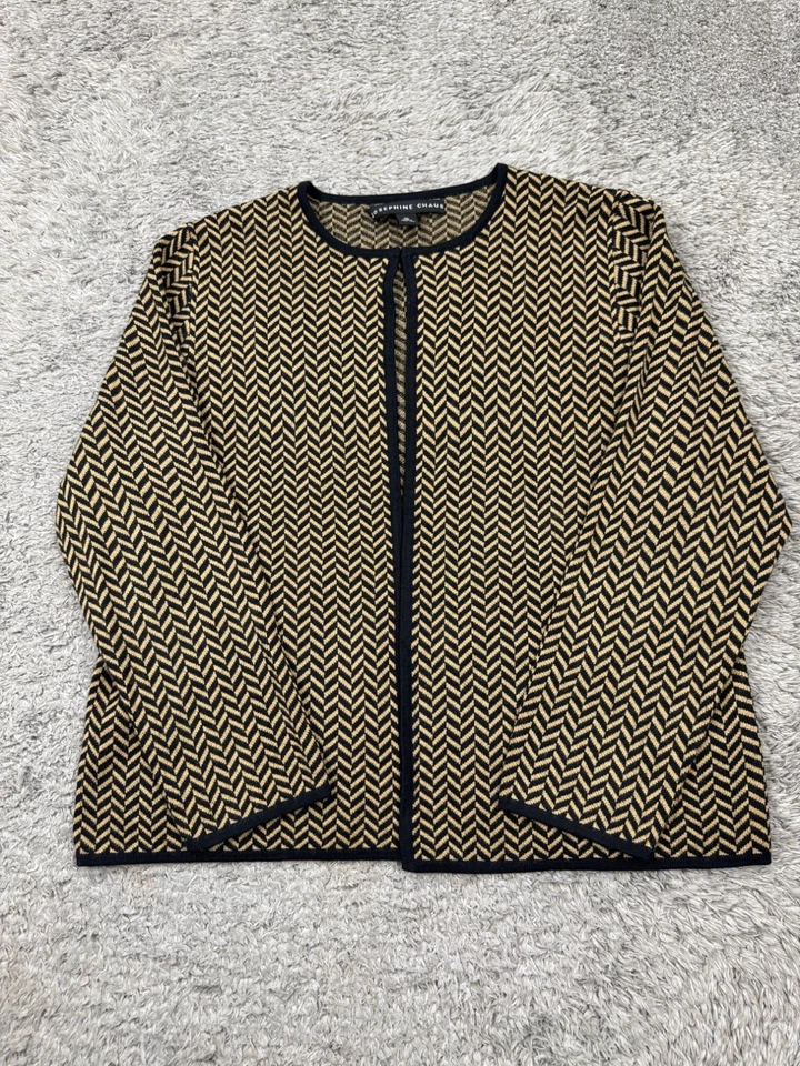 Женский свитер-кардиган Josephine Chaus размер XL в полоску из шерстяной смеси безрукавка 2 шт. - Изображение 3 из 4