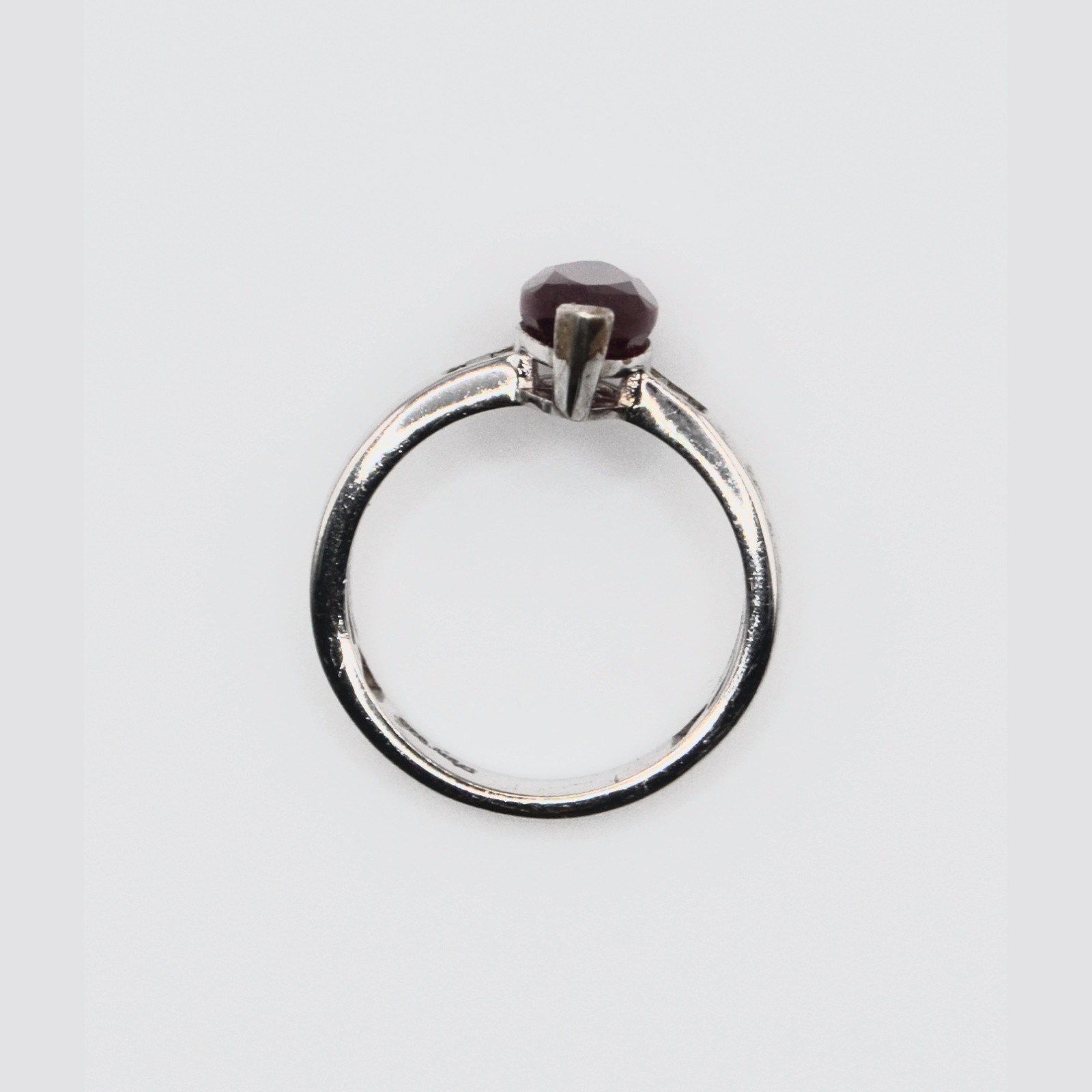 Ruby Sterling Silver Ring Marquise w/ Moissanite … - image 6