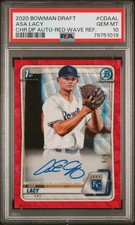 Asa Lacy 2020 Bowman Draft Chrome 1st Auto Red Wave /5 PSA 10 Royals