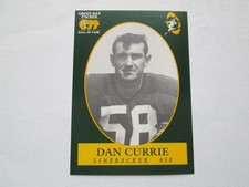 DAN CURRIE 1992 CHAMPION GREEN BAY PACKERS HALL OF FAME TRADING CARD # 69