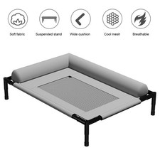 Large Elevated Pet Dog Bed Raised Bolster Sofa With Cushion Cage Dog Bed New