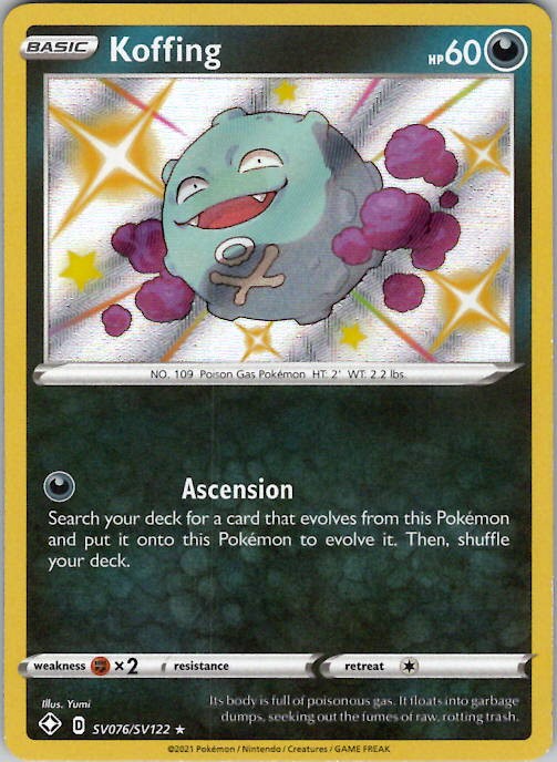 Koffing Shining Fates: Shiny Vault SV076/SV122 NM