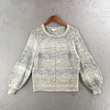 Loft Outflet Sweater Womens Small Crew Neck Balloon Sleeve Pullover Casual Gray