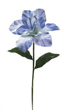 Ice Blue Magnolia 30in Artificial Polysilk Faux Fake Flower Long Stem Spray for